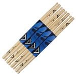 Vater 5B Hickory Wood 4 PAIRS For THE PRICE OF 3 Stick Pack Front View